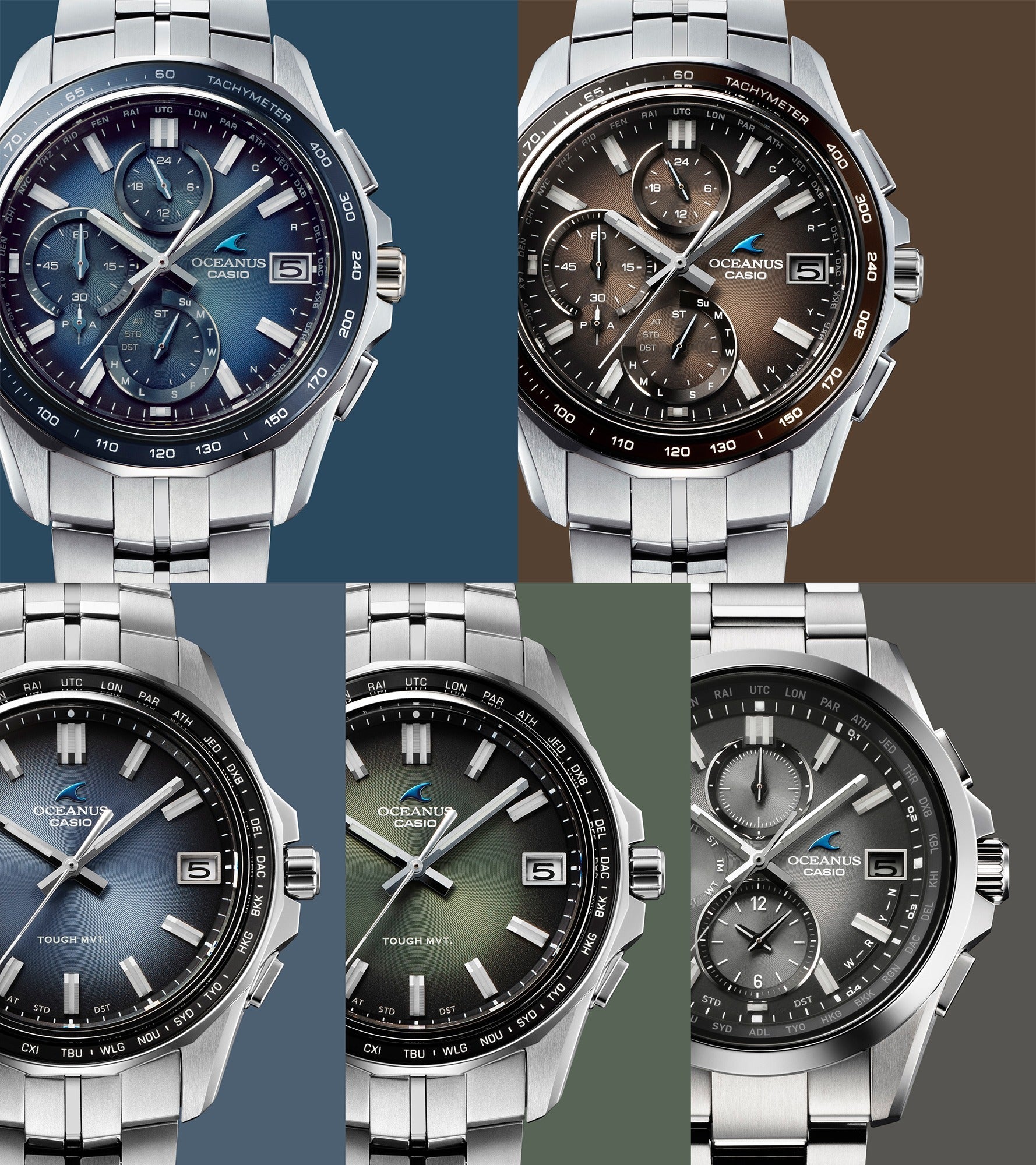 深みのあるグラデーション文字板を採用した“OCEANUS”レトロトーンコレクション