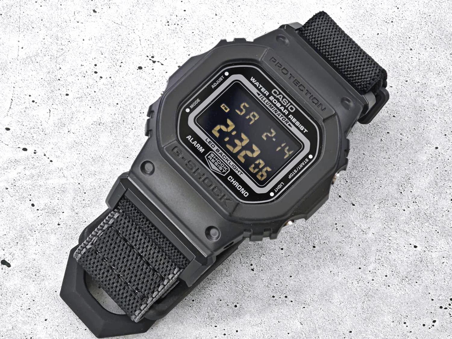 カシオ Gショック NEW CLOTH BANDシリーズ DW-5600MNC-1JF FIDLOCK製マグネットバックル クロスバンド  5600シリーズ CASIO G-SHOCK公式サイト掲載店【0326】