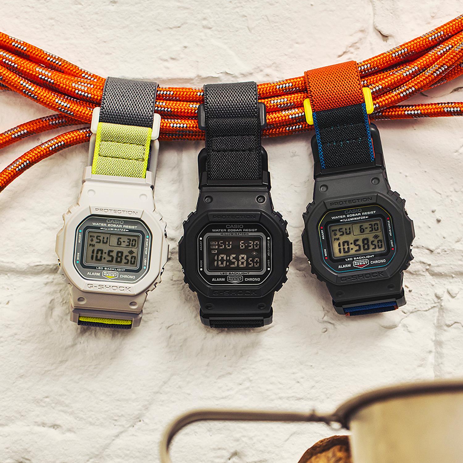 カシオ Gショック NEW CLOTH BANDシリーズ DW-5600MNC-1JF FIDLOCK製マグネットバックル クロスバンド  5600シリーズ CASIO G-SHOCK公式サイト掲載店【0326】