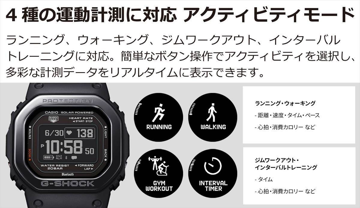 カシオ Gショック DW-H5600-1JR G-SQUAD ハートレートモニター搭載  ポラール 睡眠  USB充電対応 腕時計 CASIO G-SHOCK【0523】_10spl【店頭受取可能商品】