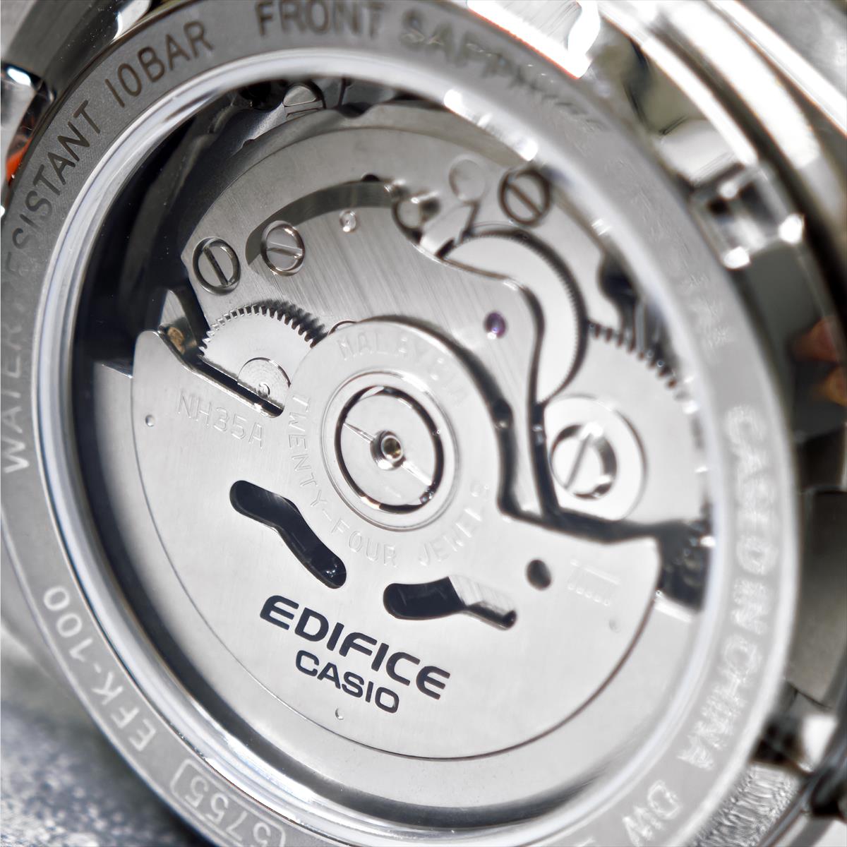 カシオ エディフィス EFK-100YCD-1AJF 自動巻き メカニカル フォージドカーボン文字板 シースルーバック メンズ 腕時計 CASIO EDIFICE【0725】_10spl
