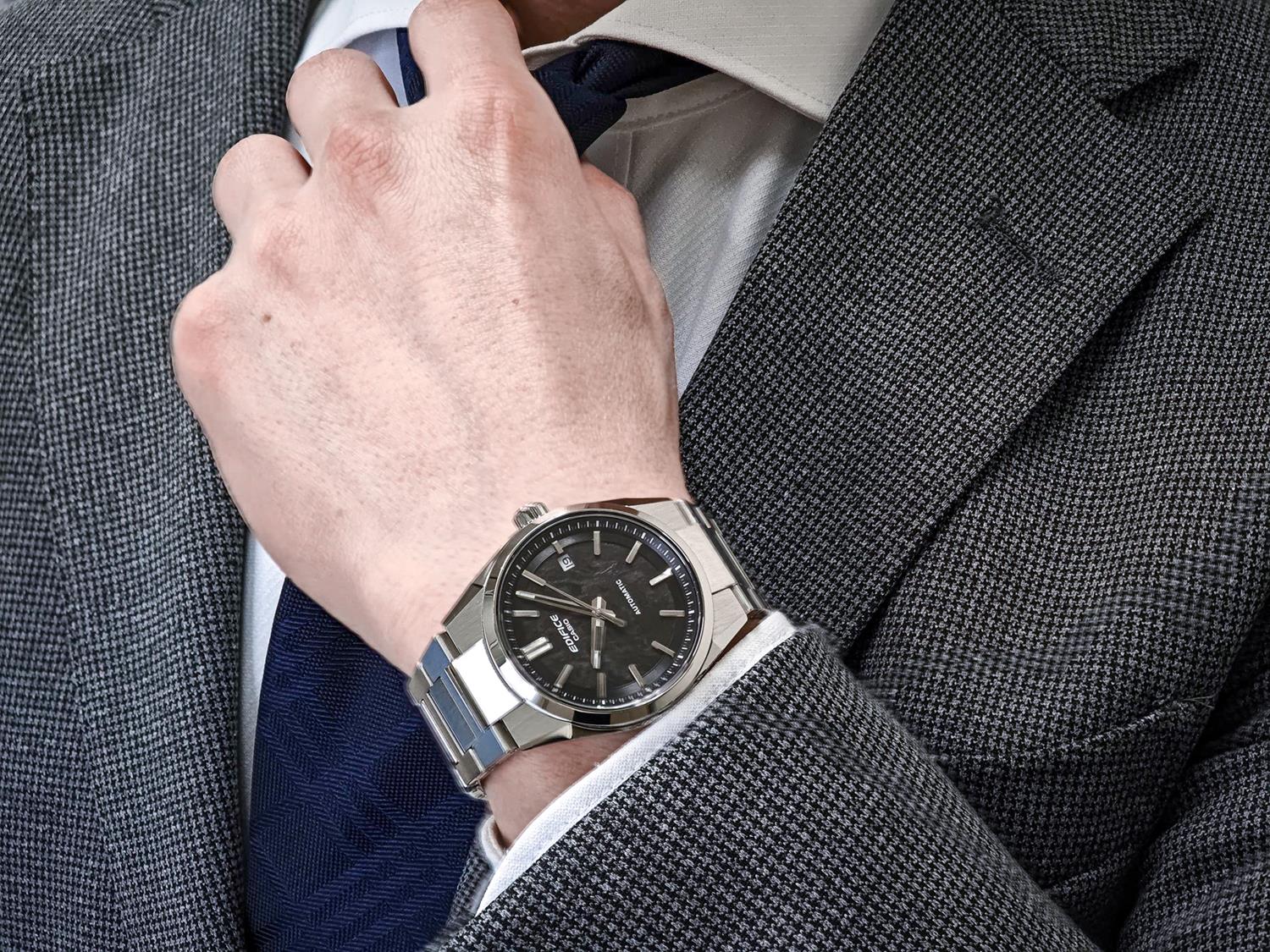 カシオ エディフィス EFK-110D-1AJF 機械式 自動巻き 日本製ムーブメント 38mm コンパクトケース サファイアガラス シースルーバック ステンレス メンズ 腕時計 CASIO EDIFICE AUTOMATIC【0426】※4月17日発売予定