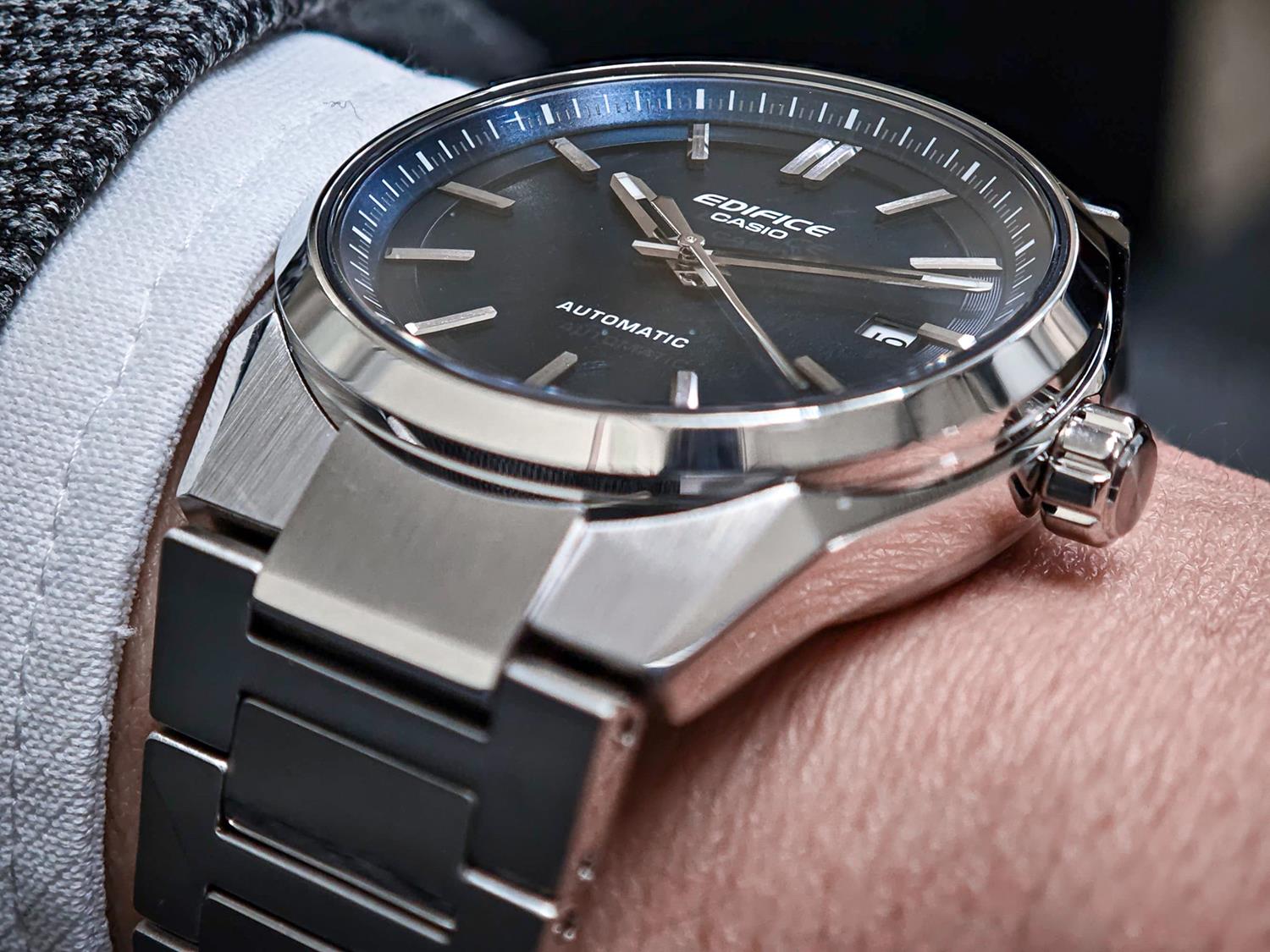 カシオ エディフィス EFK-110D-2AJF 機械式 自動巻き ブルー 日本製ムーブメント 38mm コンパクトケース サファイアガラス シースルーバック ステンレス メンズ 腕時計 CASIO EDIFICE AUTOMATIC【0426】※4月17日発売予定