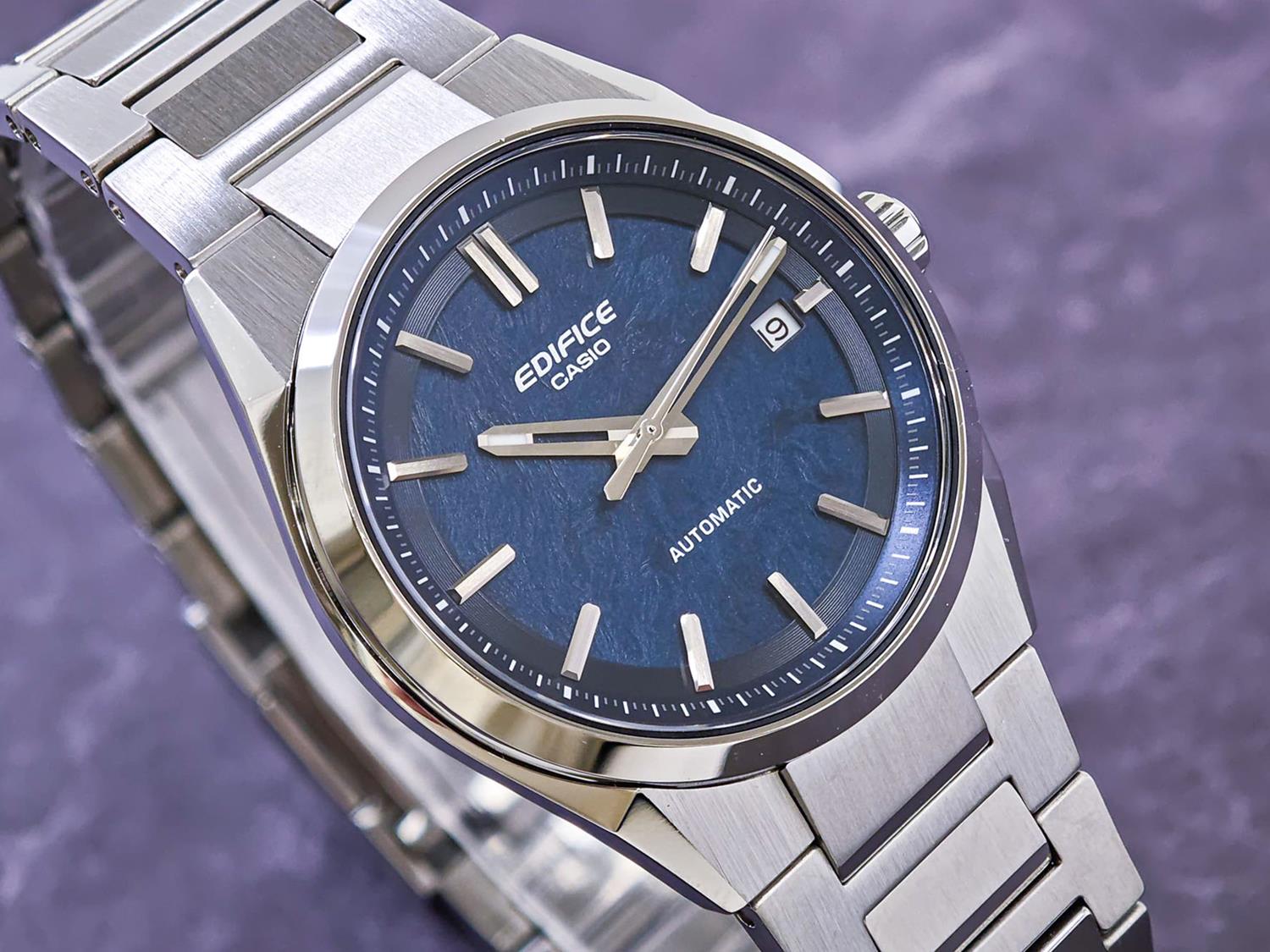 カシオ エディフィス EFK-110D-2AJF 機械式 自動巻き ブルー 日本製ムーブメント 38mm コンパクトケース サファイアガラス シースルーバック ステンレス メンズ 腕時計 CASIO EDIFICE AUTOMATIC【0426】※4月17日発売予定