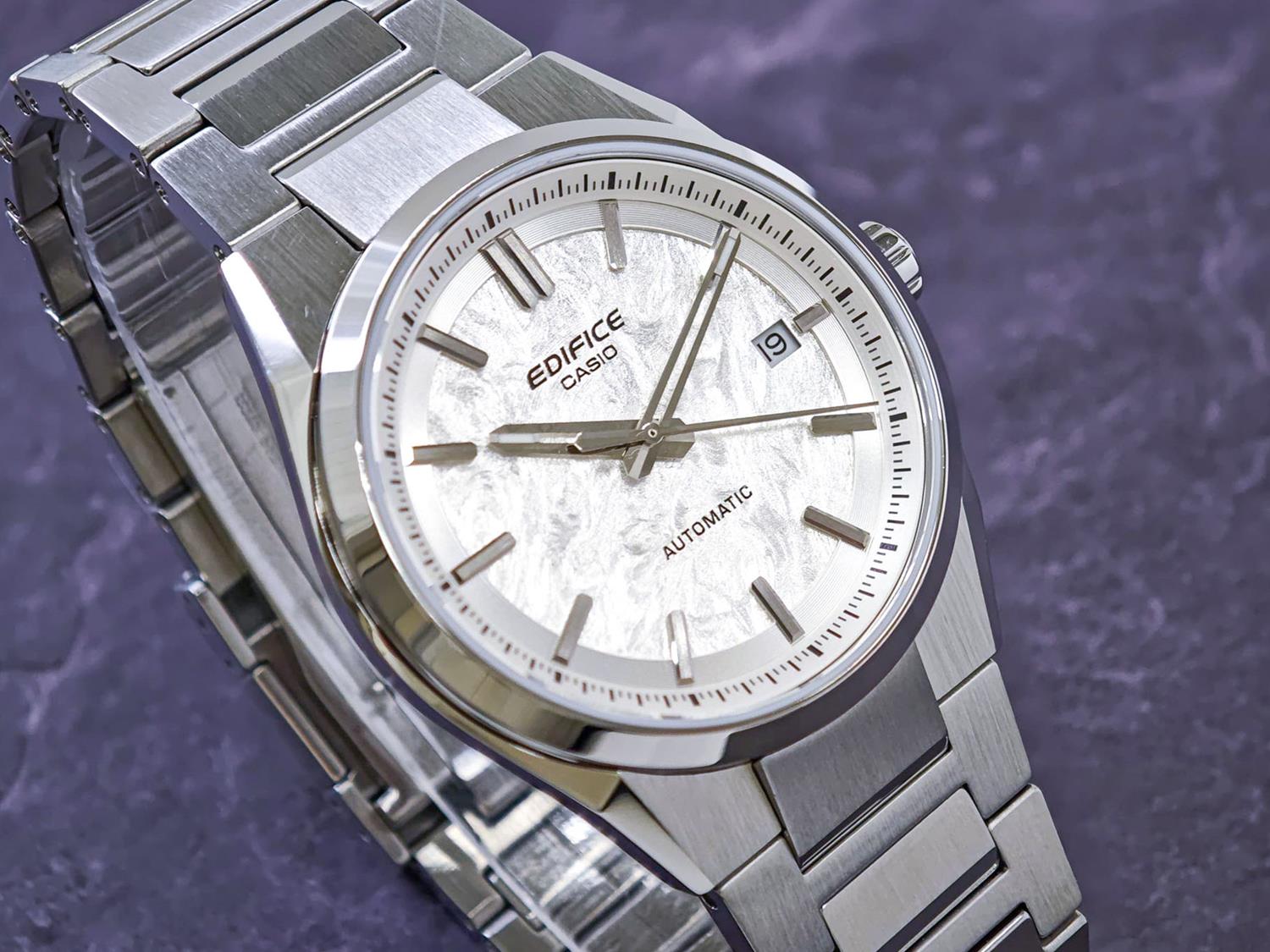 カシオ エディフィス EFK-110D-7AJF 機械式 自動巻き シルバーダイアル 日本製ムーブメント 38mm コンパクトケース サファイアガラス シースルーバック ステンレス 腕時計 EDIFICE AUTOMATIC【0426】※4月17日発売予定