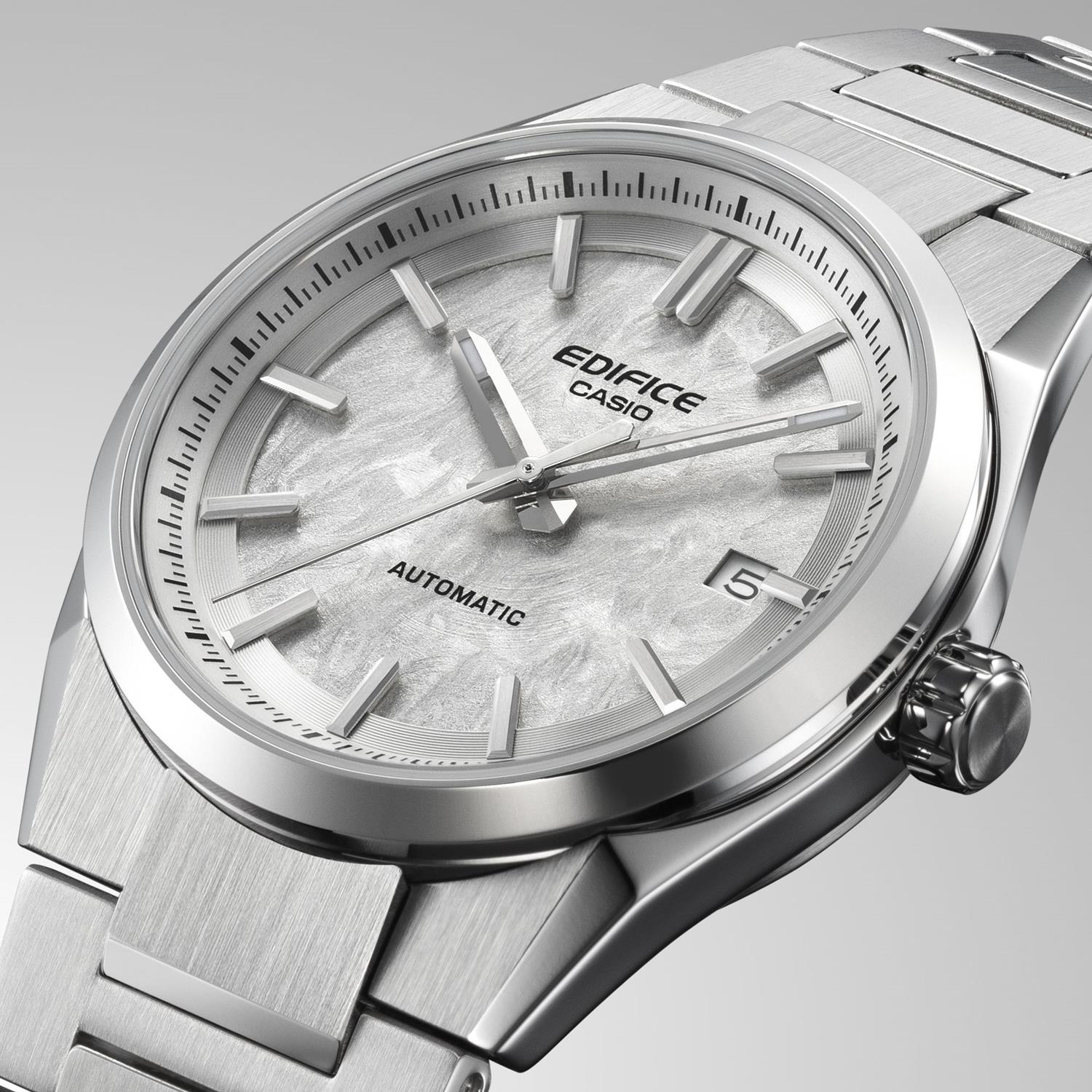 カシオ エディフィス EFK-110D-7AJF 機械式 自動巻き シルバーダイアル 日本製ムーブメント 38mm コンパクトケース サファイアガラス シースルーバック ステンレス 腕時計 EDIFICE AUTOMATIC【0426】※4月17日発売予定