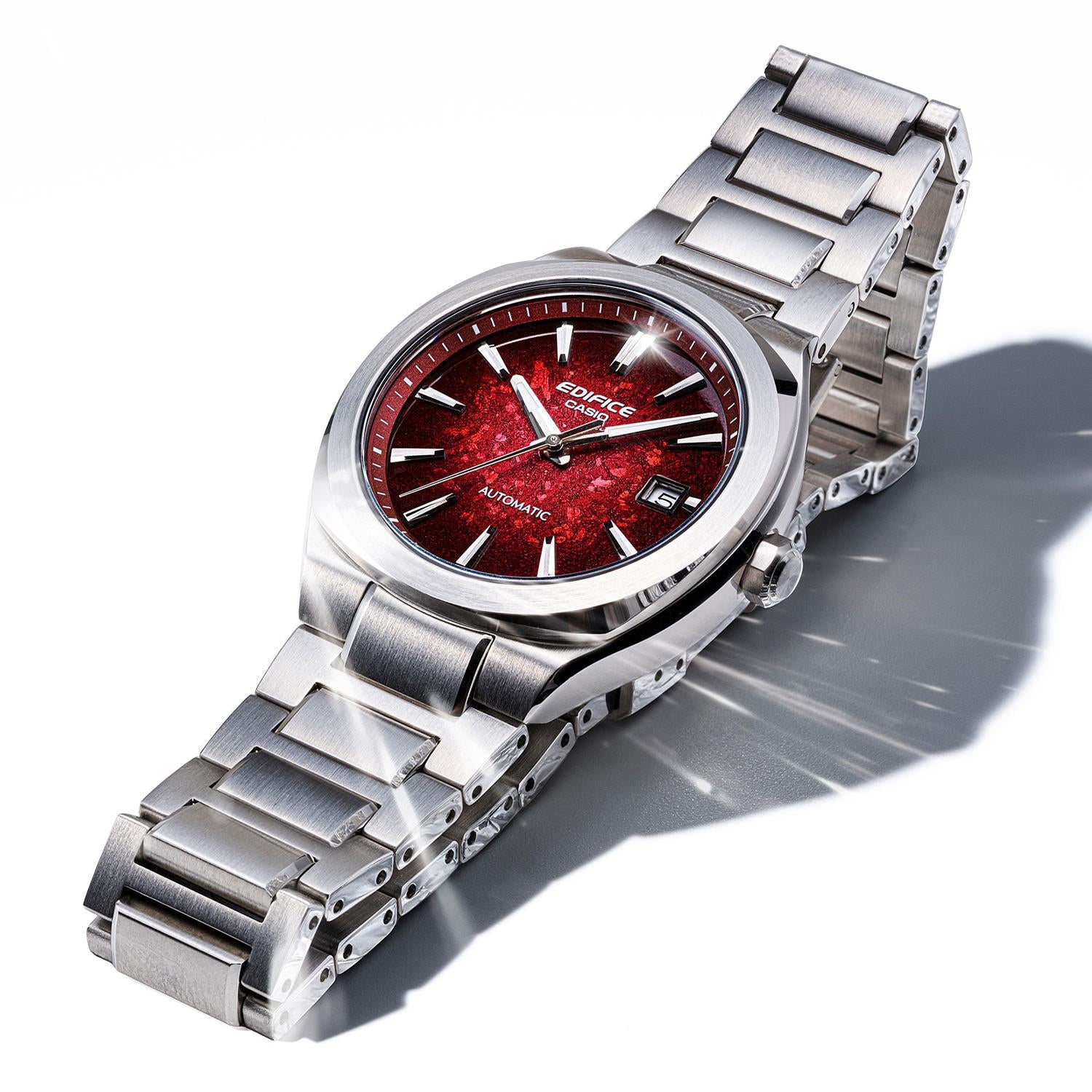 カシオ エディフィス CASIO EDIFICE EFK-200D-4AJF レッド グラデーションダイアル 機械式 自動巻き シースルーバック サファイアガラス メンズ 腕時計 watch ビジネス カジュアル 【0726】