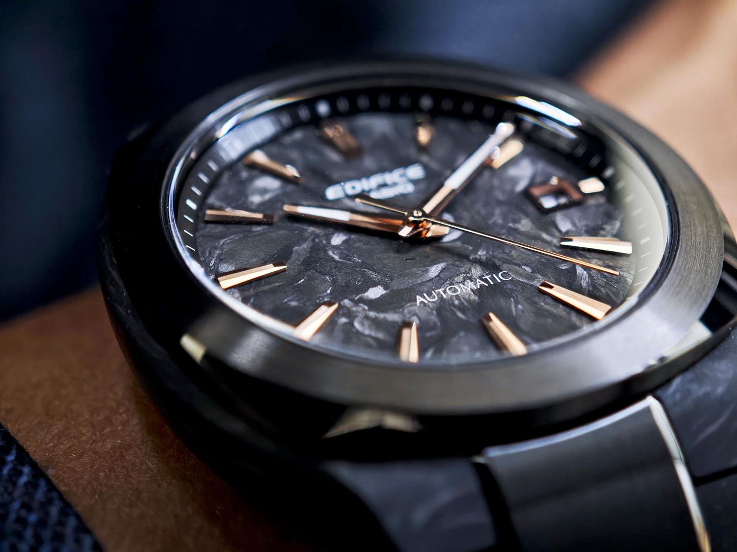 カシオ エディフィス CASIO EDIFICE EFK-200XPB-1AJF マーブルブラック ローズゴールド フォージドカーボンケース＆ダイアル  シースルーバック サファイアガラス メンズ 腕時計 watch  【0726】