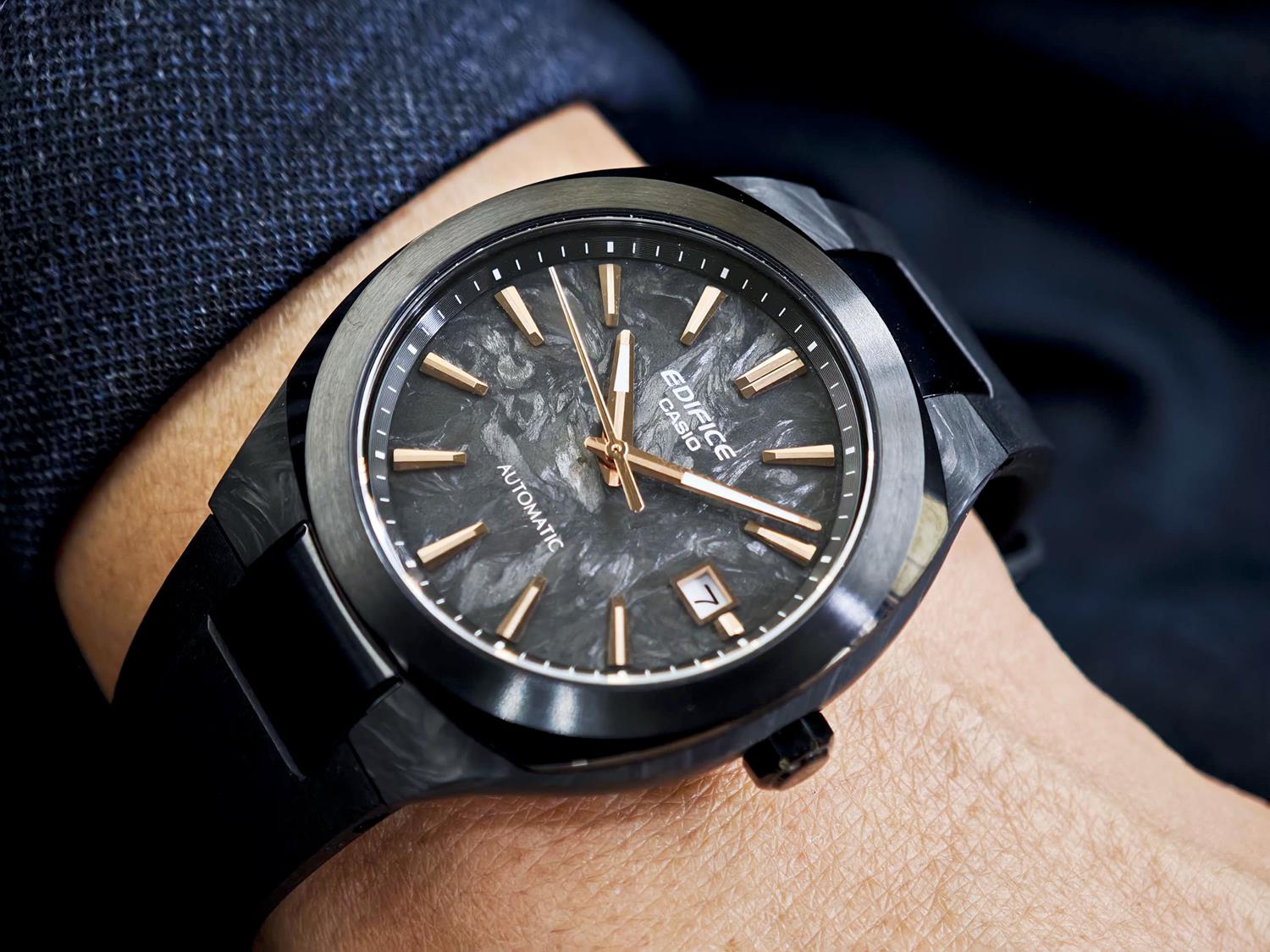 カシオ エディフィス CASIO EDIFICE EFK-200XPB-1AJF マーブルブラック ローズゴールド フォージドカーボンケース＆ダイアル  シースルーバック サファイアガラス メンズ 腕時計 watch  【0726】