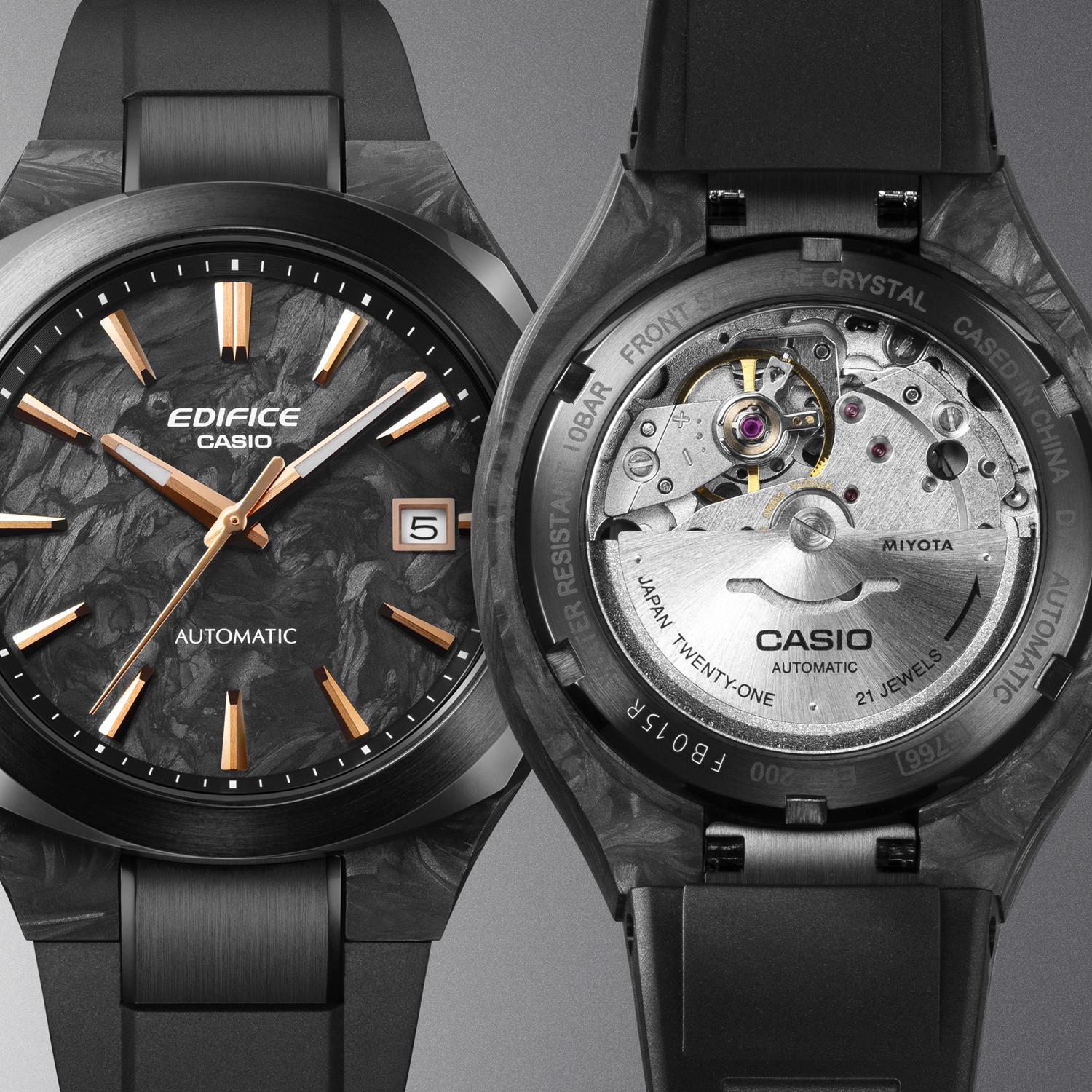 カシオ エディフィス CASIO EDIFICE EFK-200XPB-1AJF マーブルブラック ローズゴールド フォージドカーボンケース＆ダイアル  シースルーバック サファイアガラス メンズ 腕時計 watch  【0726】