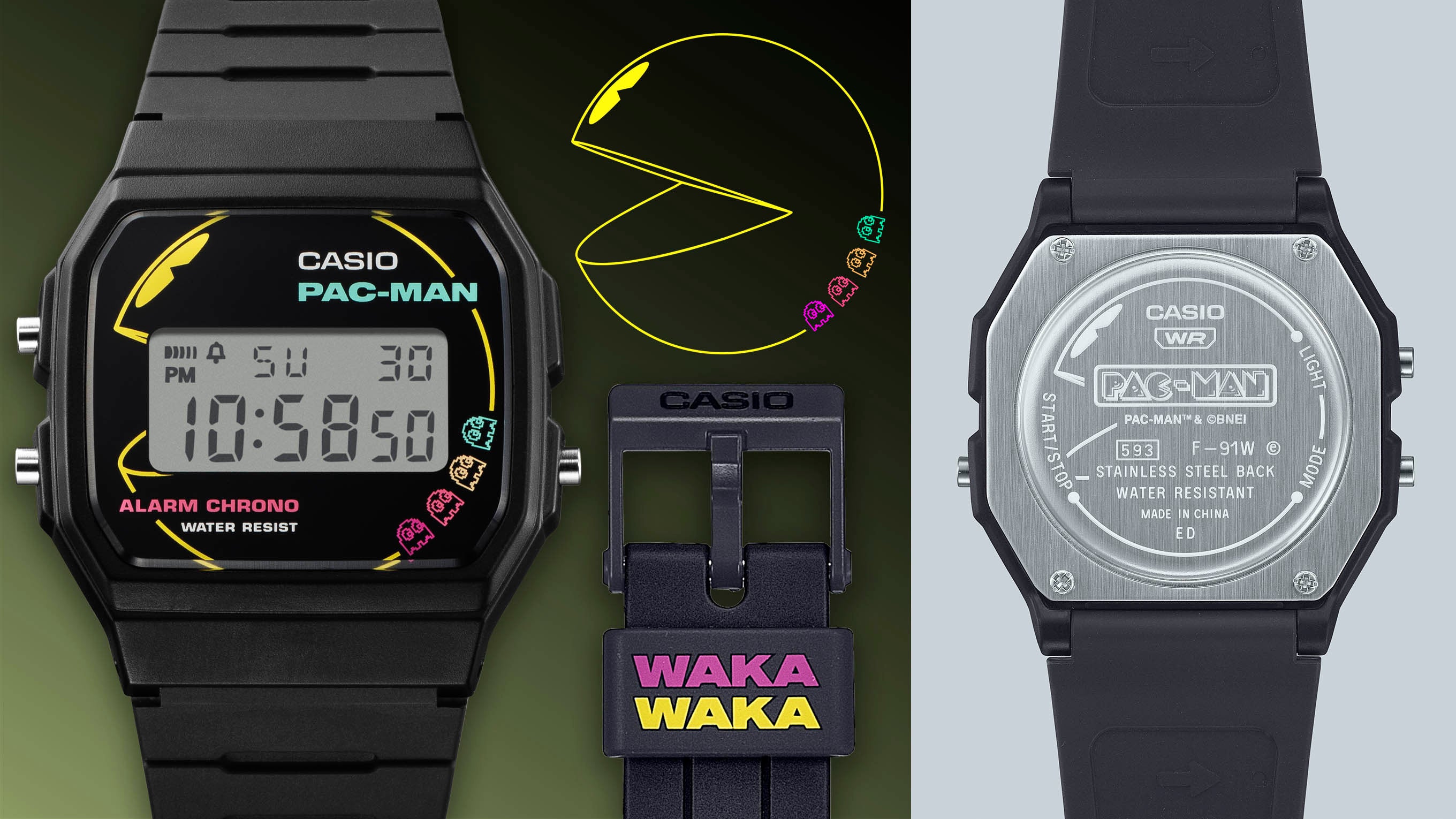 カシオ クラシック F-91WPC-1AJR パックマン PAC-MAN コラボレーションモデル 腕時計 CASIO CLASSIC【1224】【店頭受取可能商品】