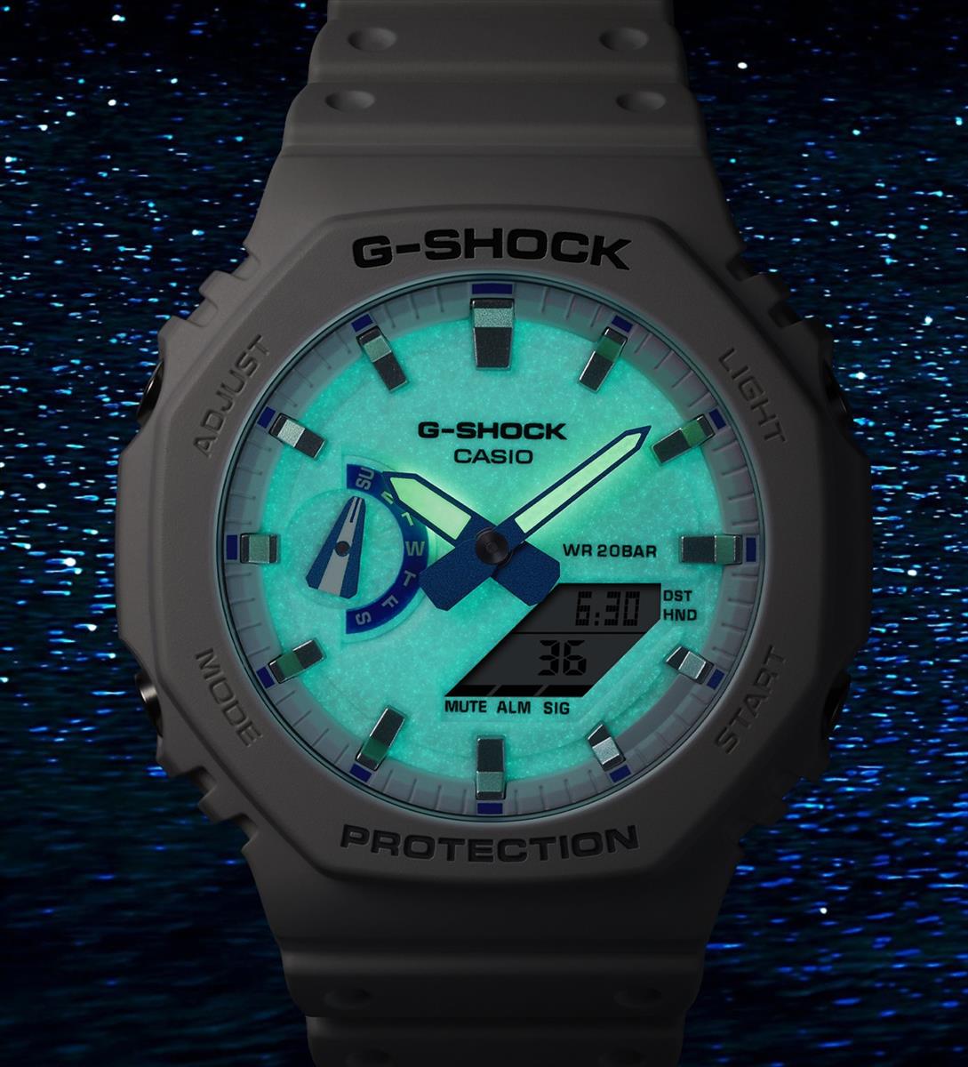 カシオ Gショック WEB限定モデル GA-2100HDS-7A1JF HIDDEN GLOW シリーズ ブルー蓄光フェイス CASIO G-SHOCK公式掲載店【0625】【店頭受取可能商品】