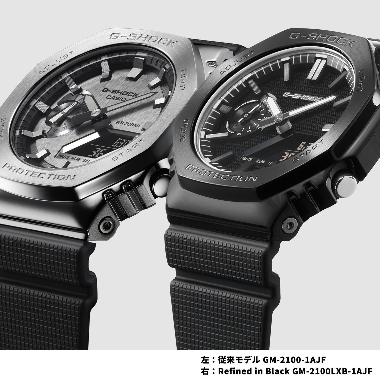 カシオ Gショック GM-2100LXB-1AJF LUXE BLACK シルバーアクセント ミニマリズム メタルベゼル ブラックIP 2100シリーズ 再解釈 CASIO G-SHOCK 公式サイト掲載店【0626】※6月19日発売【店頭受取可能商品】