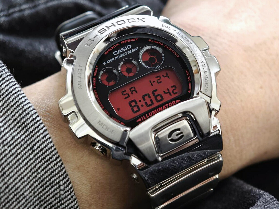 カシオ Gショック アイコニックスタイル GM-6900YRA-8JF シルバーメタルベゼル レッド液晶 ファインメタリックシリーズ Iconic Styles CASIO G-SHOCK 公式サイト掲載店【0226】【店頭受取可能商品】
