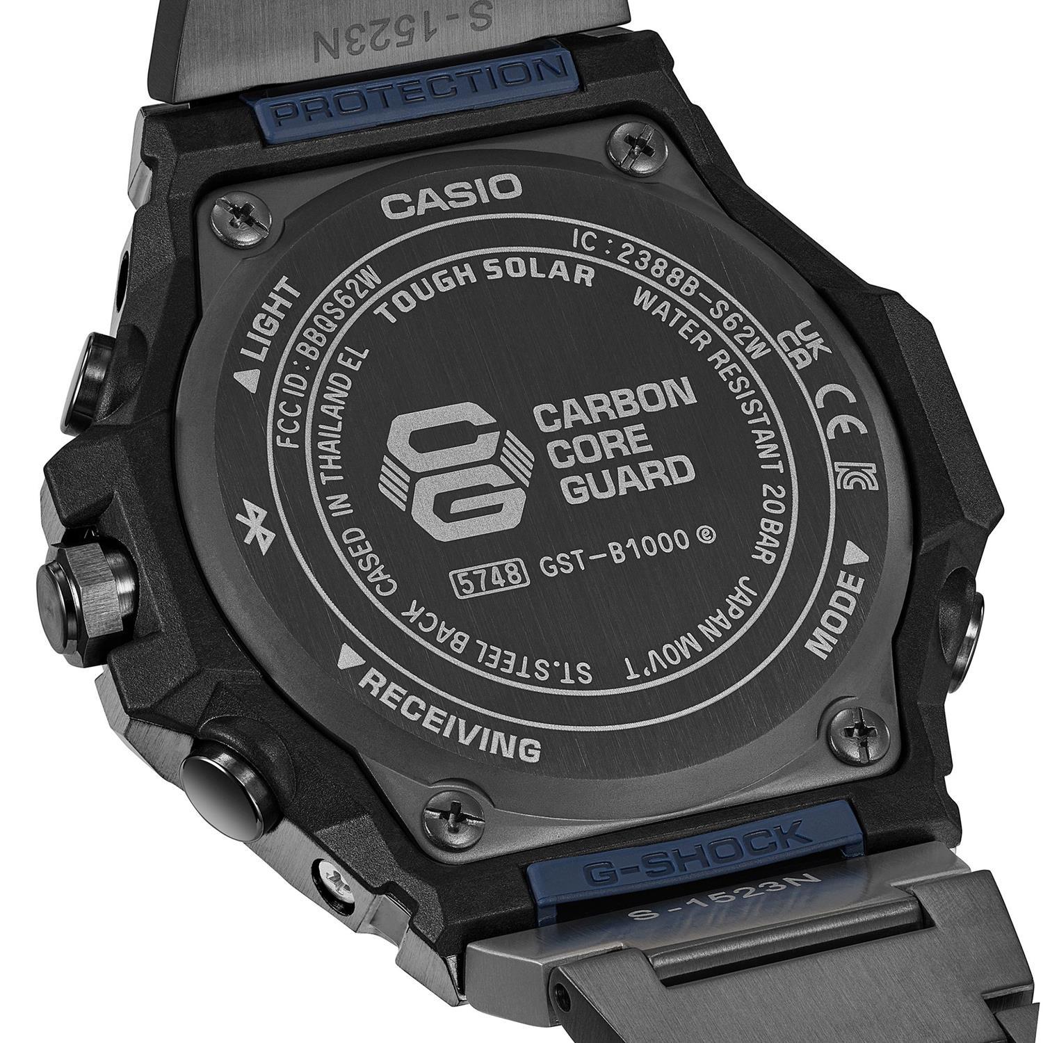 カシオ Gショック G-STEEL GST-B1000BD-2AJF ブラックIP ブルー文字板 タフソーラー Bluetooth メタルバンド メンズ 腕時計  CASIO G-SHOCK公式掲載店【0626】【店頭受取可能商品】