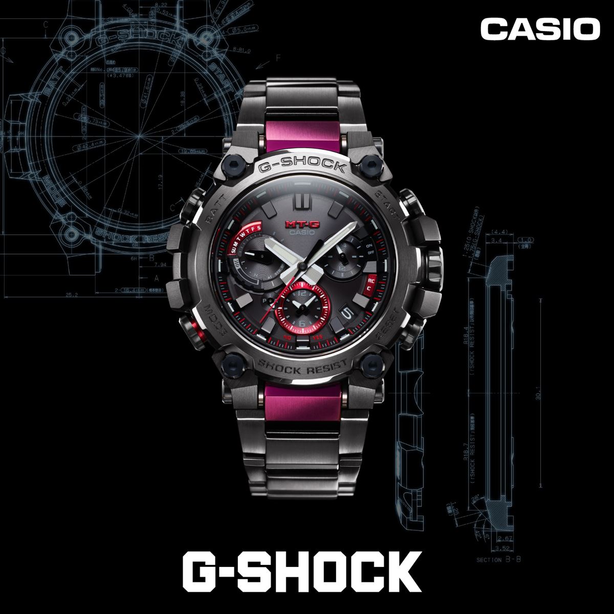 カシオ Gショック MTG-B3000B-1AJF スマホリンク ソーラー 電波時計 CASIO G-SHOCK MT-G【0522】