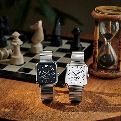 カシオ コレクション MTP-M305D-1AJF 国内正規品 ムーンフェイズ 日付・曜日 5気圧 ステンレス メンズ  CASIO COLLECTION【1025】【店頭受取可能商品】