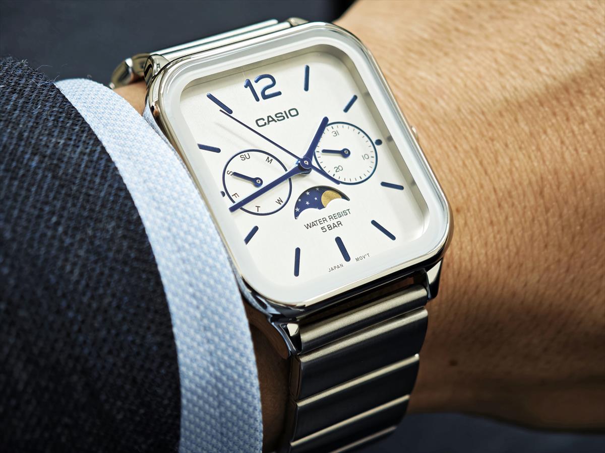 カシオ コレクション MTP-M305L-1AJF 国内正規品 ムーンフェイズ 日付・曜日  5気圧 ステンレス メンズ  CASIO COLLECTION【1025】【店頭受取可能商品】