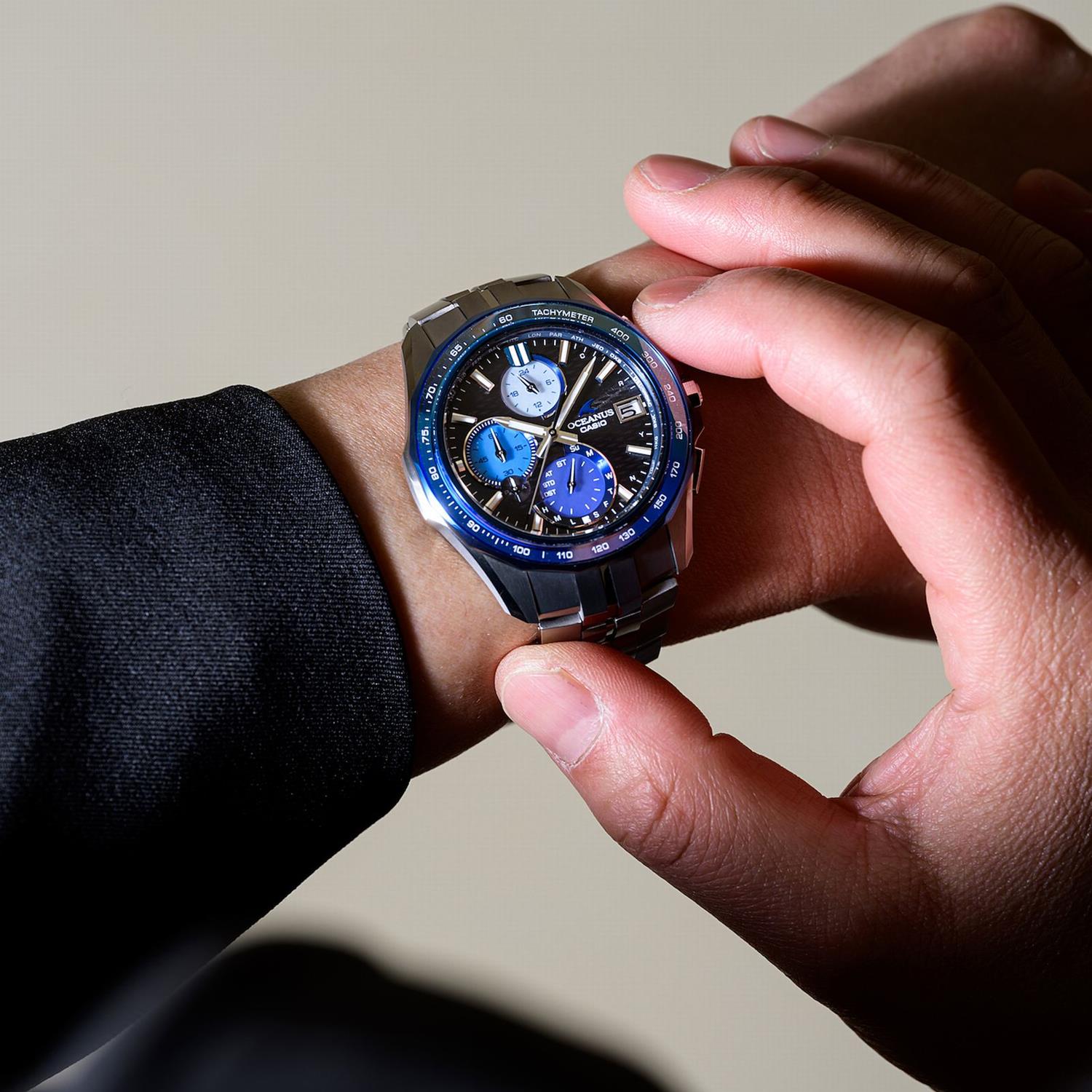 カシオ OCEANUS マンタ OCW-S7000AP-1AJF 阿波藍 世界限定1300本 白蝶貝ダイヤル 電波ソーラー Bluetooth モバイルリンク チタン 日本製 腕時計 CASIO OCEANUS Manta【0526】※5月22日発売予定