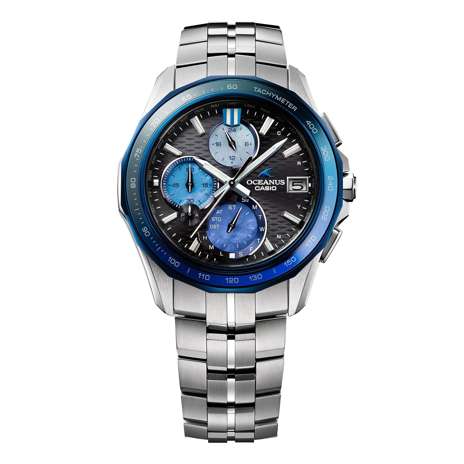 カシオ OCEANUS マンタ OCW-S7000AP-1AJF 阿波藍 世界限定1300本 白蝶貝ダイヤル 電波ソーラー Bluetooth モバイルリンク チタン 日本製 腕時計 CASIO OCEANUS Manta【0526】※5月22日発売予定