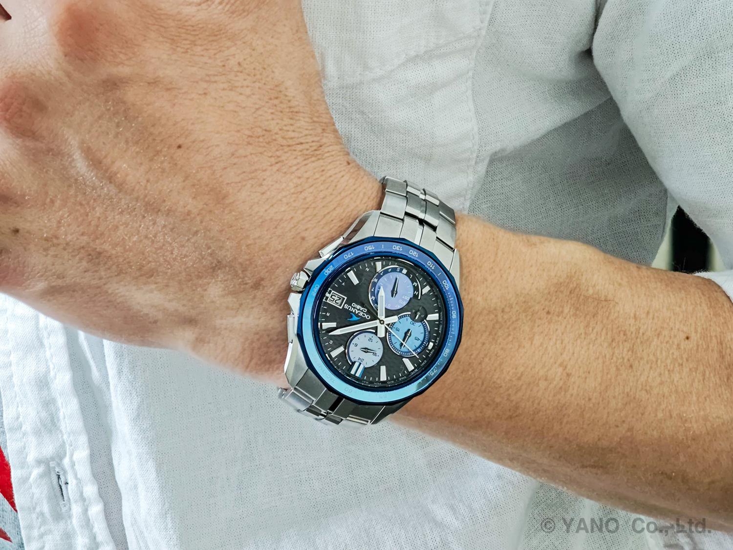 カシオ OCEANUS マンタ OCW-S7000AP-1AJF 阿波藍 世界限定1300本 白蝶貝ダイヤル 電波ソーラー Bluetooth モバイルリンク チタン 日本製 腕時計 CASIO OCEANUS Manta【0526】※5月22日発売予定