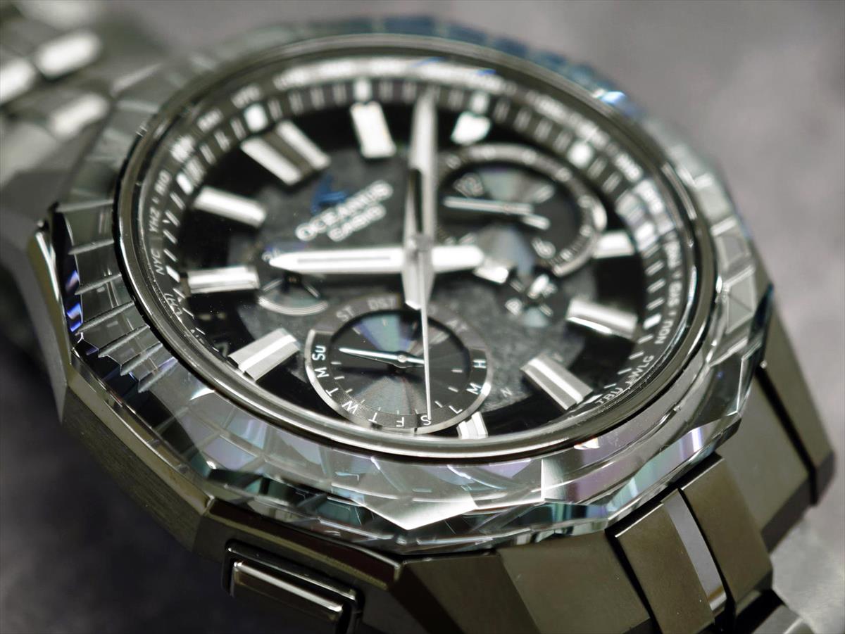 カシオ オシアナス マンタ OCW-SG1000CN-1AJF CASIO WATCH Partner Shopモデル 世界限定600本 ガリウムタフソーラー 電波ソーラー Bluetooth 江戸切子サファイアベゼル｜DLCブラックチタン【1125】【最長60回無金利ローン】※11月14日発売予定