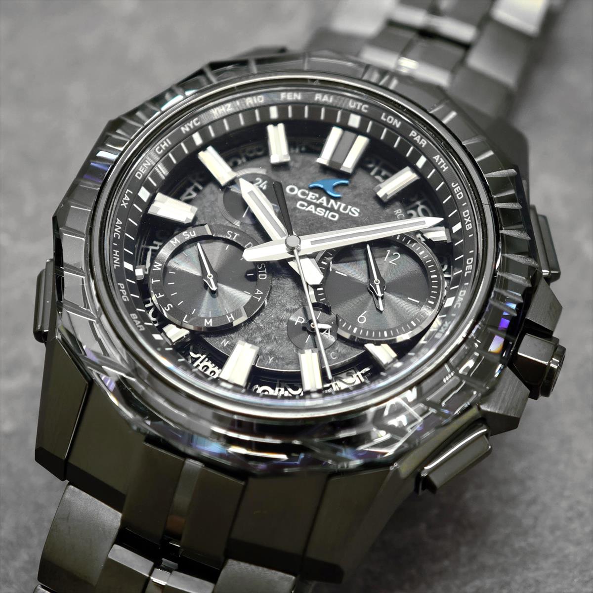 カシオ オシアナス マンタ OCW-SG1000CN-1AJF CASIO WATCH Partner Shopモデル 世界限定600本 ガリウムタフソーラー 電波ソーラー Bluetooth 江戸切子サファイアベゼル｜DLCブラックチタン【1125】【最長60回無金利ローン】※11月14日発売予定