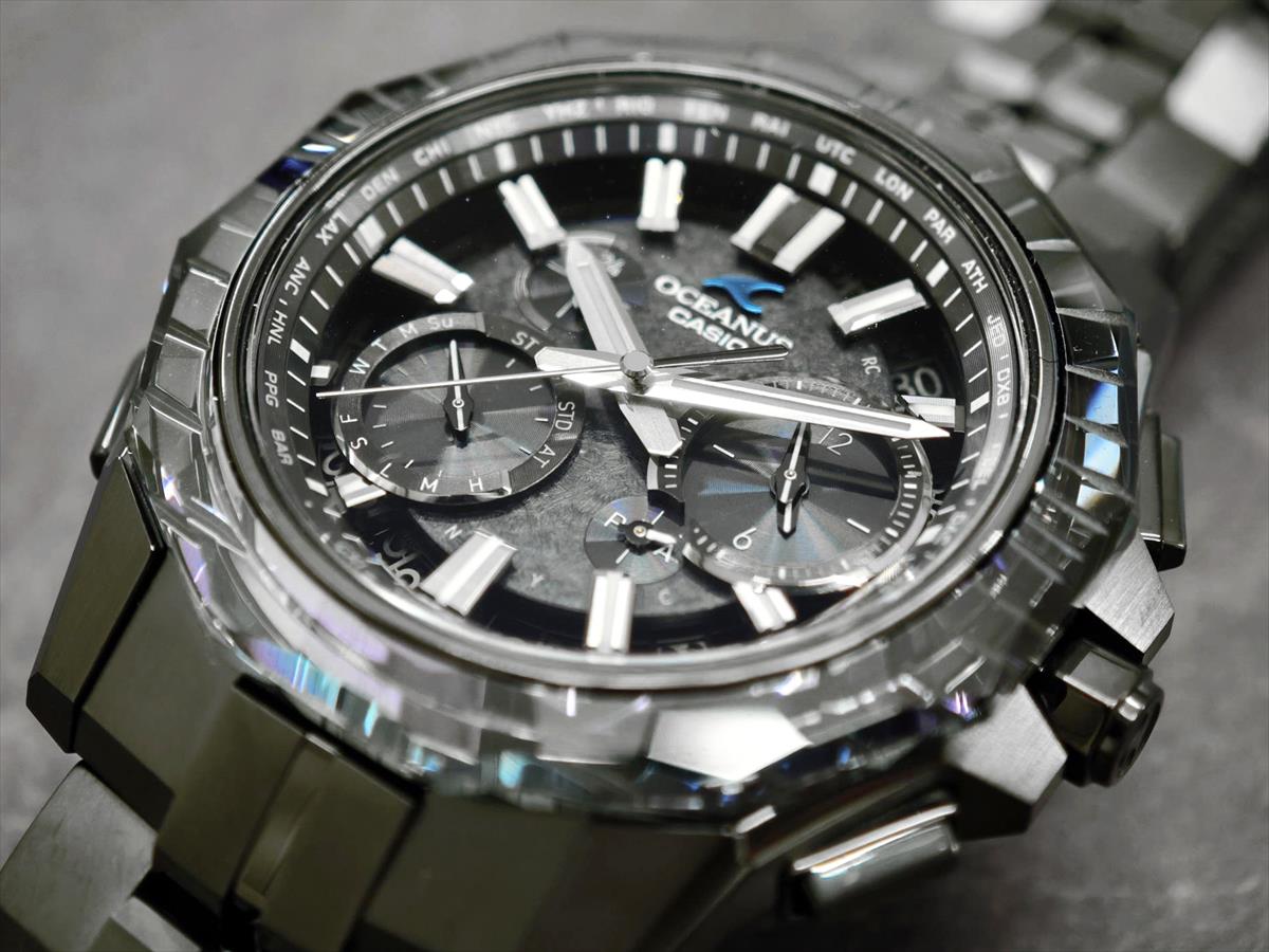 カシオ オシアナス マンタ OCW-SG1000CN-1AJF CASIO WATCH Partner Shopモデル 世界限定600本 ガリウムタフソーラー 電波ソーラー Bluetooth 江戸切子サファイアベゼル｜DLCブラックチタン【1125】【最長60回無金利ローン】※11月14日発売予定