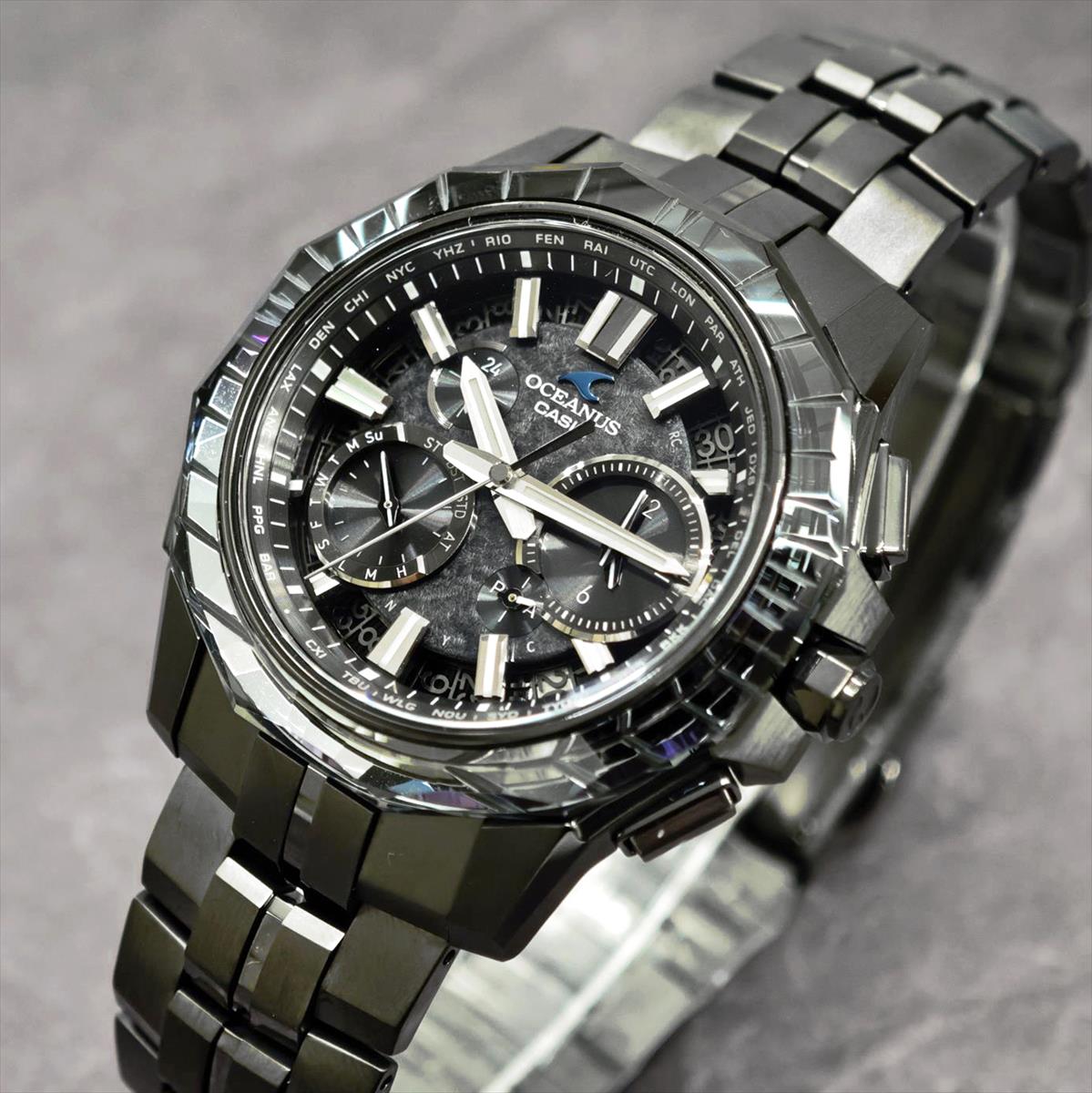カシオ オシアナス マンタ OCW-SG1000CN-1AJF CASIO WATCH Partner Shopモデル 世界限定600本 ガリウムタフソーラー 電波ソーラー Bluetooth 江戸切子サファイアベゼル｜DLCブラックチタン【1125】【最長60回無金利ローン】※11月14日発売予定
