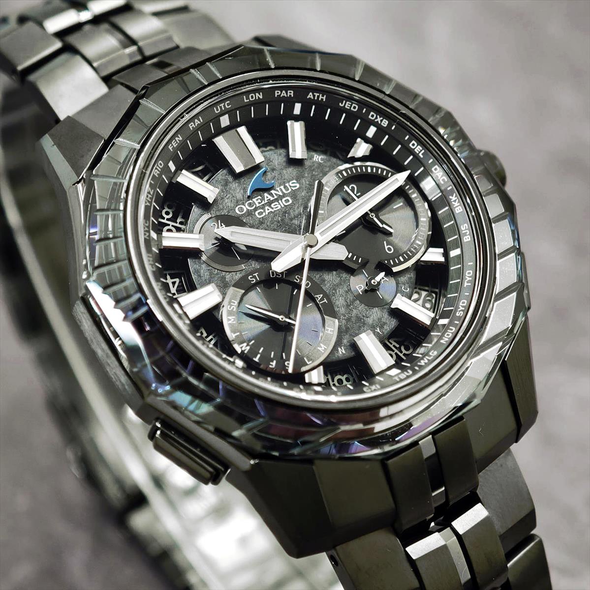 カシオ オシアナス マンタ OCW-SG1000CN-1AJF CASIO WATCH Partner Shopモデル 世界限定600本 ガリウムタフソーラー 電波ソーラー Bluetooth 江戸切子サファイアベゼル｜DLCブラックチタン【1125】【最長60回無金利ローン】※11月14日発売予定