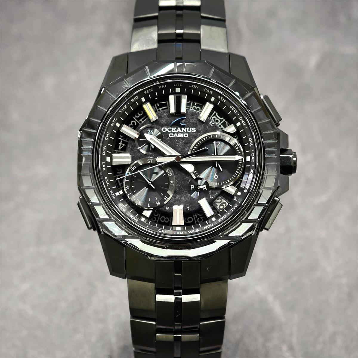 カシオ オシアナス マンタ OCW-SG1000CN-1AJF CASIO WATCH Partner Shopモデル 世界限定600本 ガリウムタフソーラー 電波ソーラー Bluetooth 江戸切子サファイアベゼル｜DLCブラックチタン【1125】【最長60回無金利ローン】※11月14日発売予定