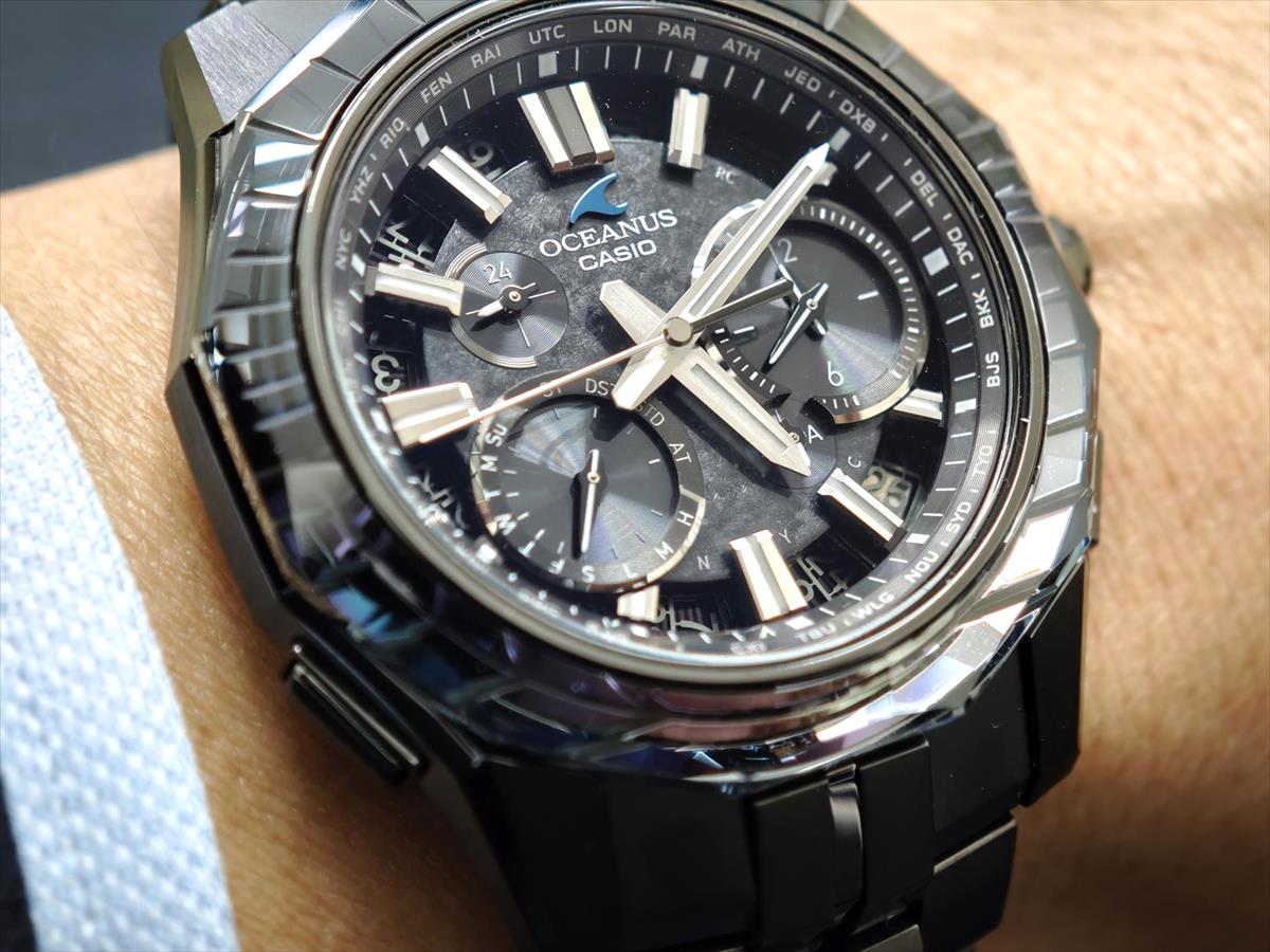 カシオ オシアナス マンタ OCW-SG1000CN-1AJF CASIO WATCH Partner Shopモデル 世界限定600本 ガリウムタフソーラー 電波ソーラー Bluetooth 江戸切子サファイアベゼル｜DLCブラックチタン【1125】【最長60回無金利ローン】※11月14日発売予定