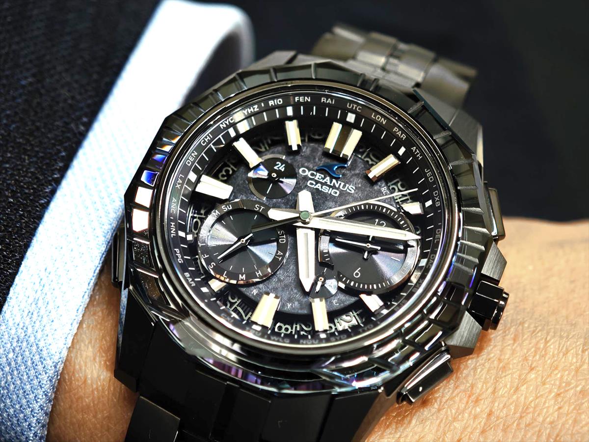 カシオ オシアナス マンタ OCW-SG1000CN-1AJF CASIO WATCH Partner Shopモデル 世界限定600本 ガリウムタフソーラー 電波ソーラー Bluetooth 江戸切子サファイアベゼル｜DLCブラックチタン【1125】【最長60回無金利ローン】※11月14日発売予定