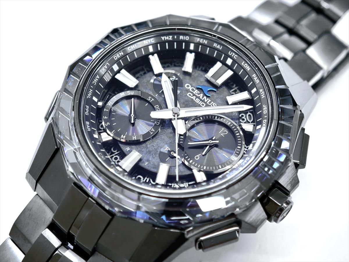 カシオ オシアナス マンタ OCW-SG1000CN-1AJF CASIO WATCH Partner Shopモデル 世界限定600本 ガリウムタフソーラー 電波ソーラー Bluetooth 江戸切子サファイアベゼル｜DLCブラックチタン【1125】【最長60回無金利ローン】※11月14日発売予定