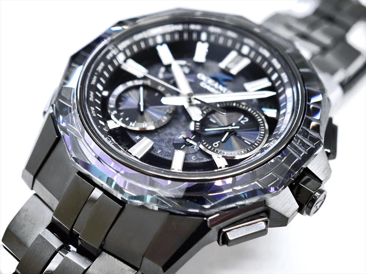 カシオ オシアナス マンタ OCW-SG1000CN-1AJF CASIO WATCH Partner Shopモデル 世界限定600本 ガリウムタフソーラー 電波ソーラー Bluetooth 江戸切子サファイアベゼル｜DLCブラックチタン【1125】【最長60回無金利ローン】※11月14日発売予定