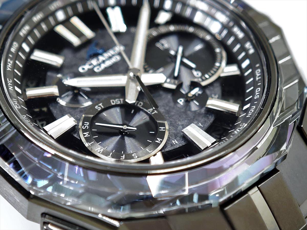 カシオ オシアナス マンタ OCW-SG1000CN-1AJF CASIO WATCH Partner Shopモデル 世界限定600本 ガリウムタフソーラー 電波ソーラー Bluetooth 江戸切子サファイアベゼル｜DLCブラックチタン【1125】【最長60回無金利ローン】※11月14日発売予定