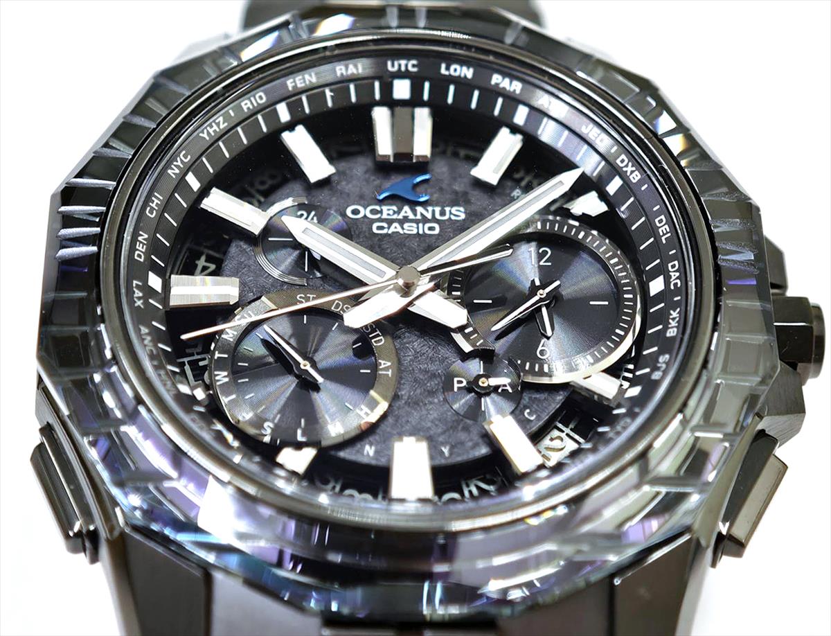 カシオ オシアナス マンタ OCW-SG1000CN-1AJF CASIO WATCH Partner Shopモデル 世界限定600本 ガリウムタフソーラー 電波ソーラー Bluetooth 江戸切子サファイアベゼル｜DLCブラックチタン【1125】【最長60回無金利ローン】※11月14日発売予定
