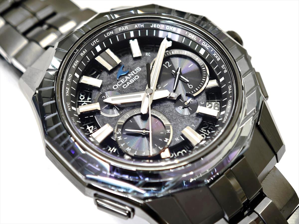 カシオ オシアナス マンタ OCW-SG1000CN-1AJF CASIO WATCH Partner Shopモデル 世界限定600本 ガリウムタフソーラー 電波ソーラー Bluetooth 江戸切子サファイアベゼル｜DLCブラックチタン【1125】【最長60回無金利ローン】※11月14日発売予定