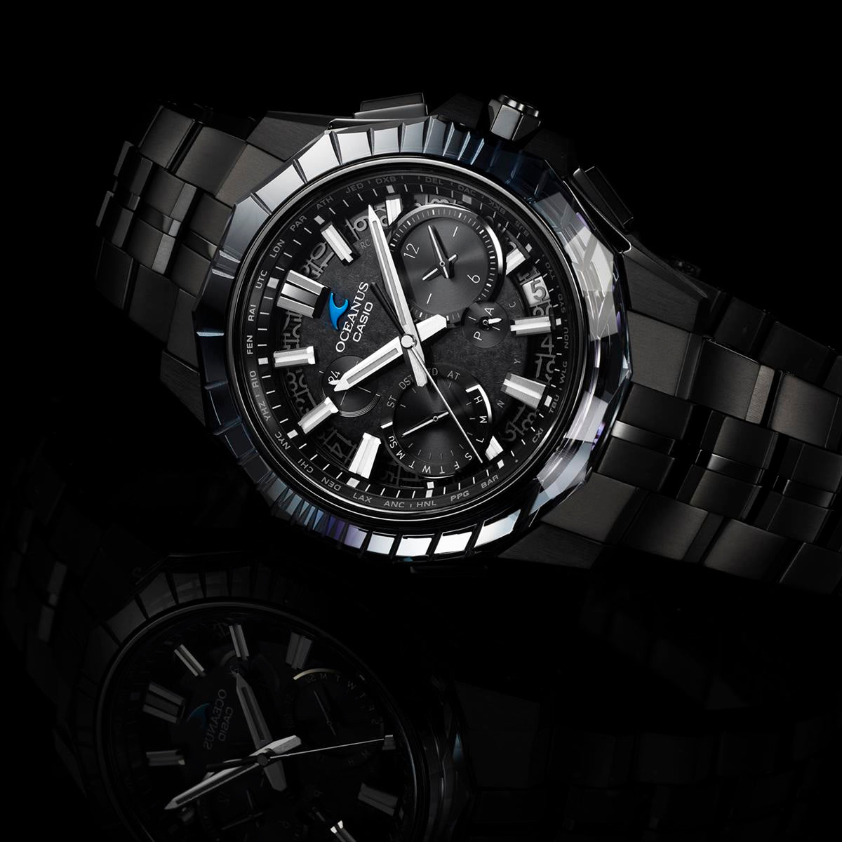 カシオ オシアナス マンタ OCW-SG1000CN-1AJF CASIO WATCH Partner Shopモデル 世界限定600本 ガリウムタフソーラー 電波ソーラー Bluetooth 江戸切子サファイアベゼル｜DLCブラックチタン【1125】【最長60回無金利ローン】※11月14日発売予定