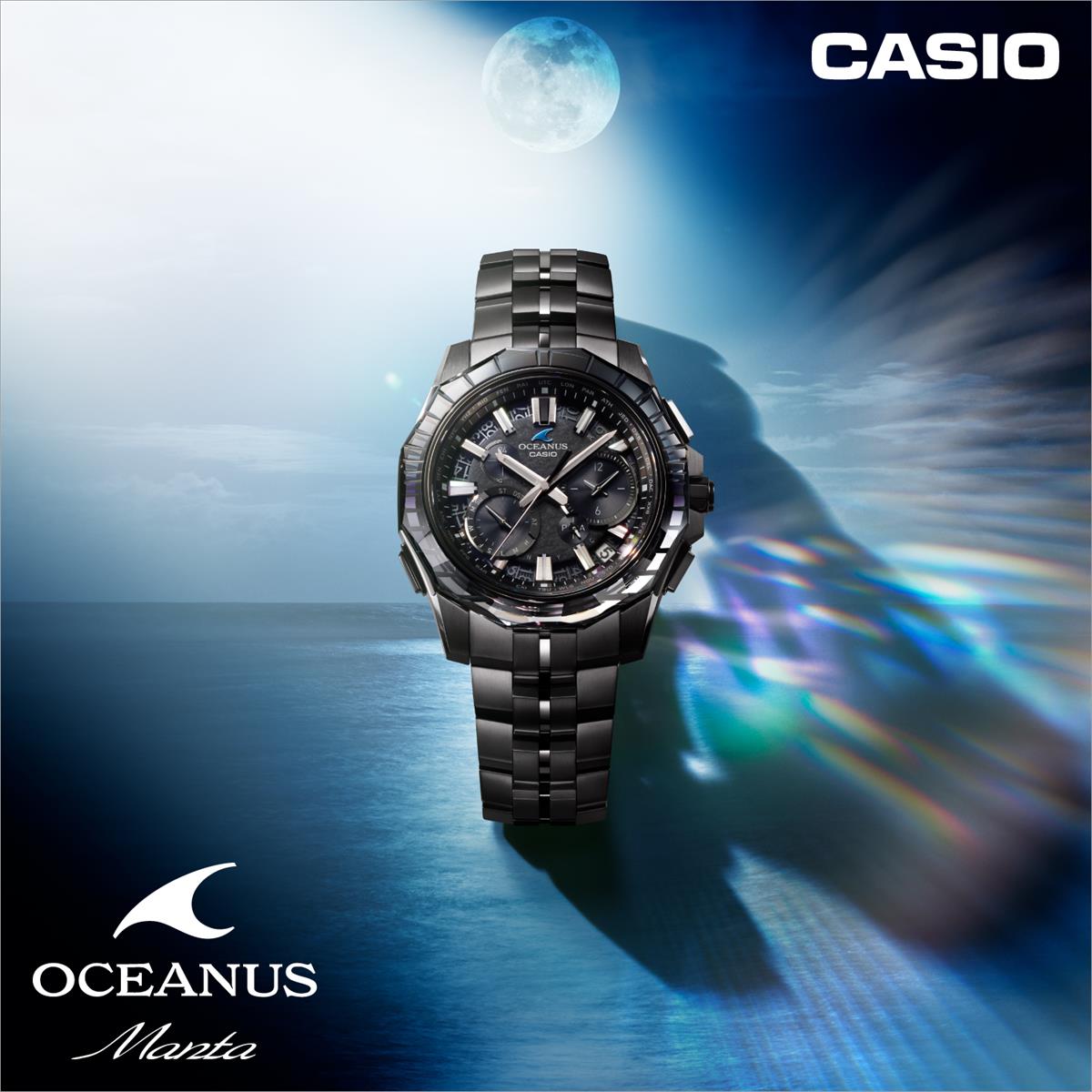 カシオ オシアナス マンタ OCW-SG1000CN-1AJF CASIO WATCH Partner Shopモデル 世界限定600本 ガリウムタフソーラー 電波ソーラー Bluetooth 江戸切子サファイアベゼル｜DLCブラックチタン【1125】【最長60回無金利ローン】※11月14日発売予定