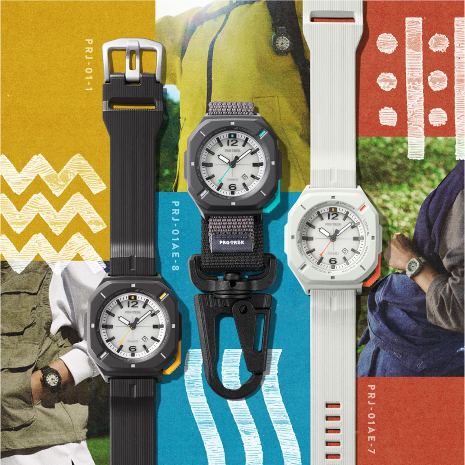 カシオ プロトレック PRO TREK Hiker Line PRJ-01AE-7JR カラビナアタッチメント付属 ソーラー 防水 バイオマスプラスチック アナログ 腕時計 アウトドア キャンプ 登山 トレッキング コンパクト 【0726】※7月10日発売予定