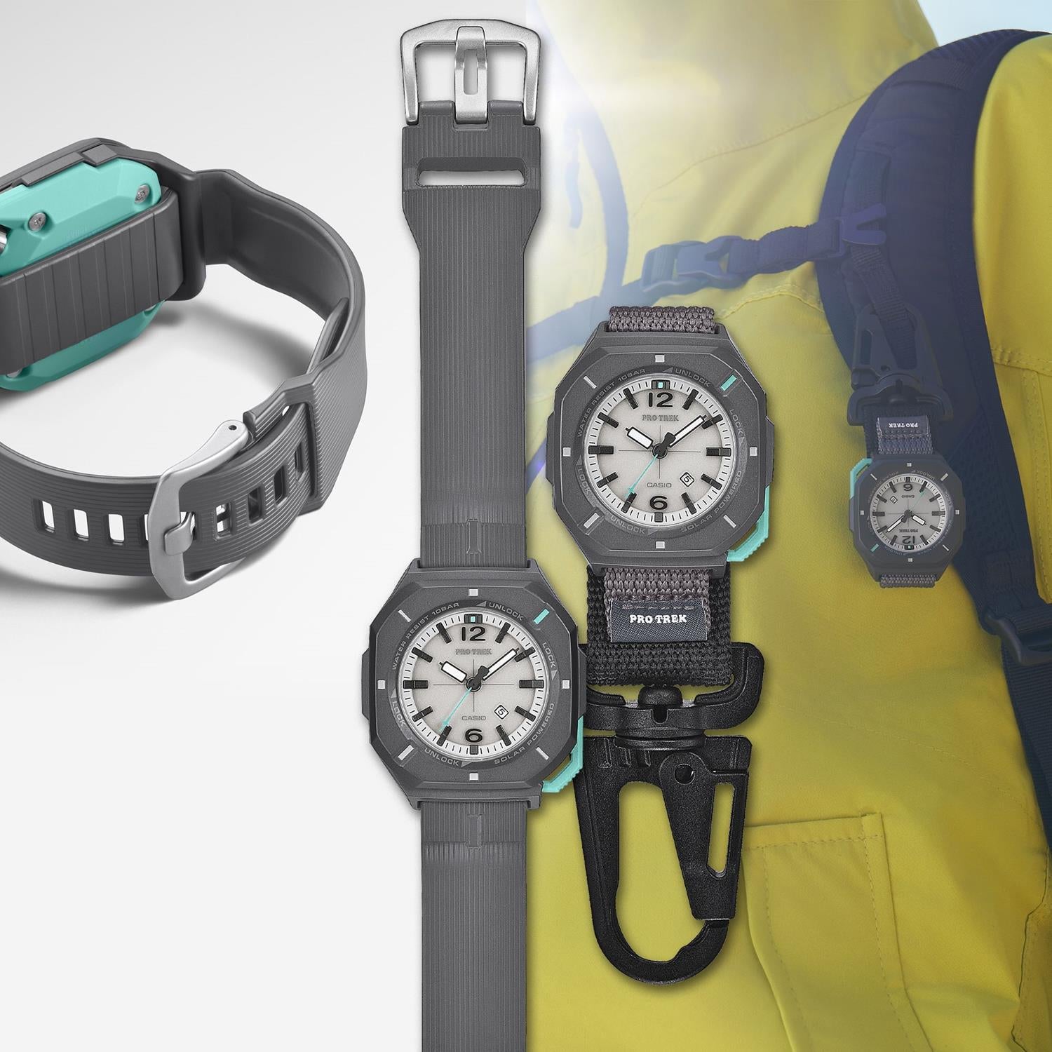 カシオ プロトレック PRO TREK Hiker Line PRJ-01AE-8JR カラビナアタッチメント付属 ソーラー 防水 バイオマスプラスチック アナログ 腕時計 アウトドア キャンプ 登山 トレッキング コンパクト 【0726】※7月10日発売予定