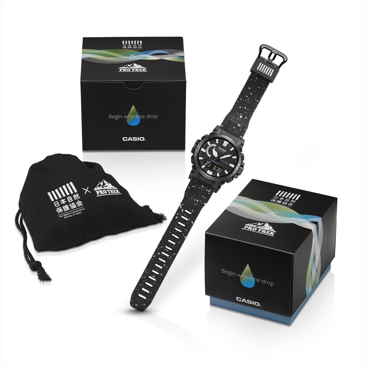 カシオ プロトレック 日本自然保護協会コラボ  PRW-61NJ-1JR イヌワシと大水上山の雪渓 バイオマスプラスチック CASIO PRO TREK 【0324】