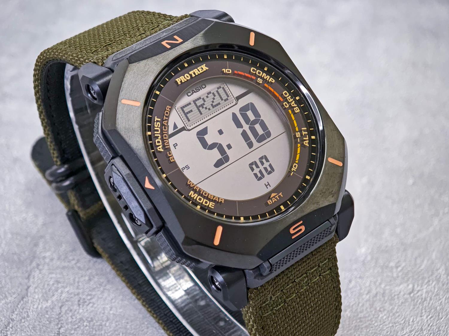 カシオ プロトレック PRW-69YB-3JF 角型デジタル カーキ コーデュラバンド タフソーラー 電波時計 トリプルセンサー クライマーライン 登山 キャンプ CASIO PRO TREK 【0426】