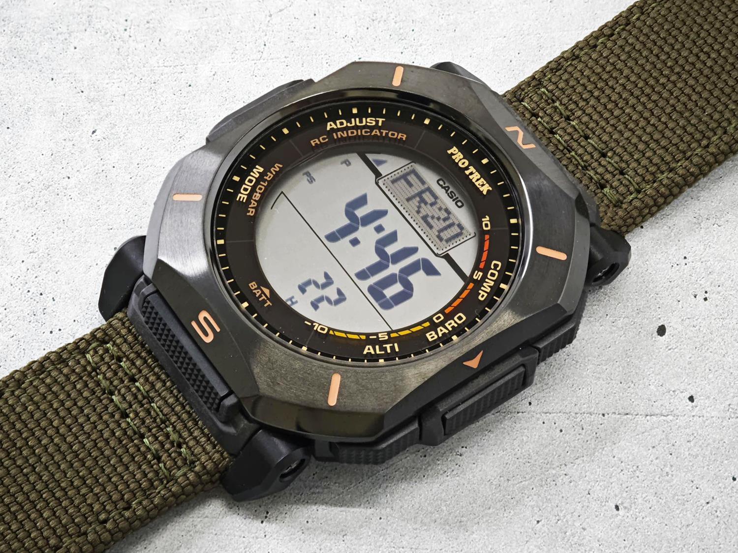 カシオ プロトレック PRW-69YB-3JF 角型デジタル カーキ コーデュラバンド タフソーラー 電波時計 トリプルセンサー クライマーライン 登山 キャンプ CASIO PRO TREK 【0426】