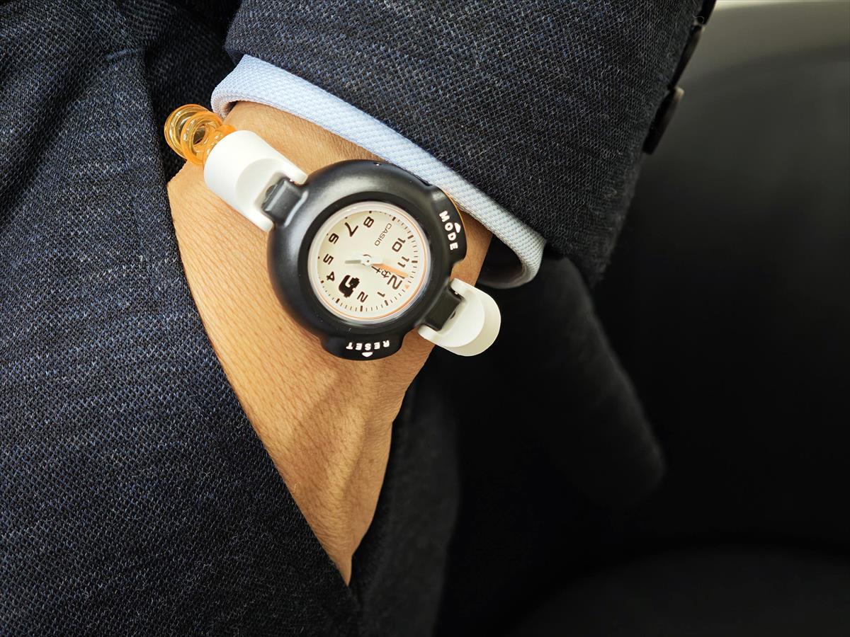 CASIO カシオ "サ時計" SAN-100H-7BJR サウナ専用 腕時計 12分計 5気圧防水 伸縮カールバンド 【cx01】【1025】【店頭受取可能商品】